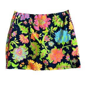 Gretchen Scott  Womens Sz Diva XXXL Navy Multicolor Floral Pull-On Skirt